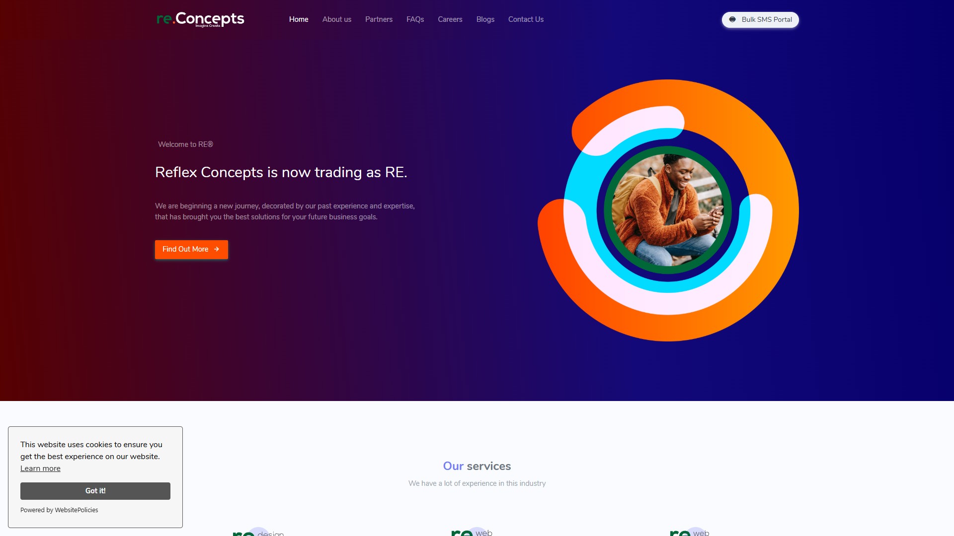 Desktop screenshot 1 of RE (Reflex Concepts) - Brand Website