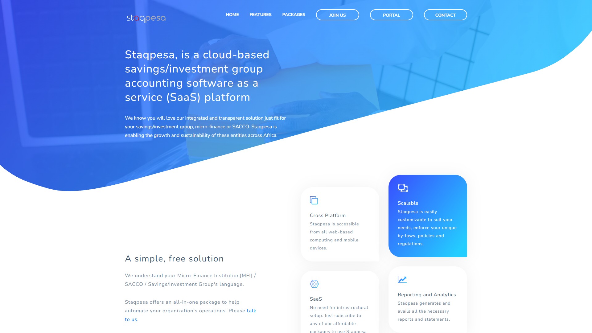 Desktop screenshot 1 of Staqpesa - SACCO Banking SaaS