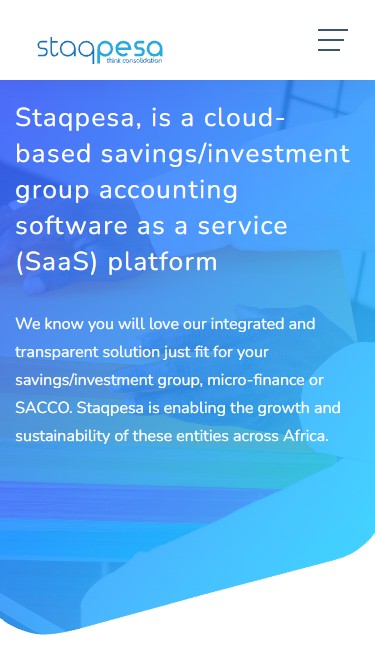 Mobile screenshot 1 of Staqpesa - SACCO Banking SaaS