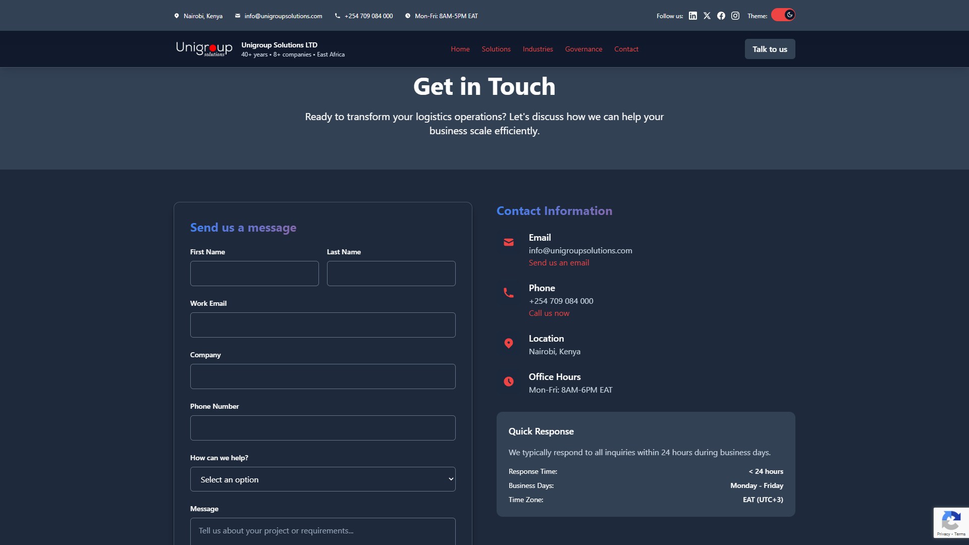 Desktop screenshot 4 of Unigroup Solutions - Corporate Website