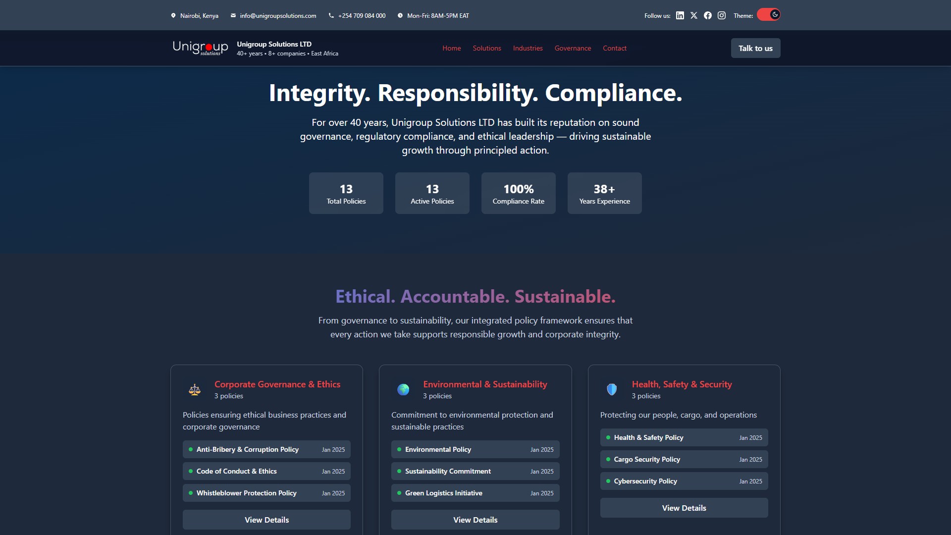 Desktop screenshot 3 of Unigroup Solutions - Corporate Website