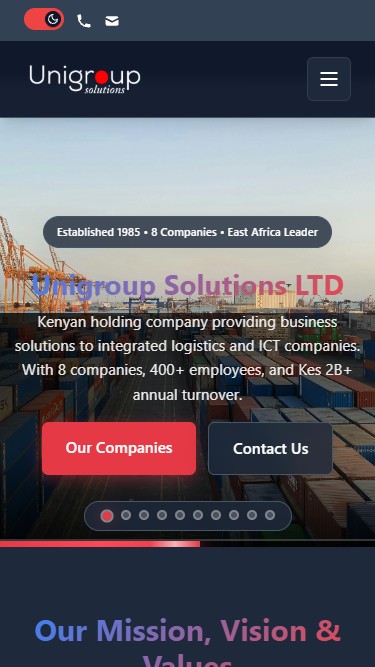 Mobile screenshot 1 of Unigroup Solutions - Corporate Website