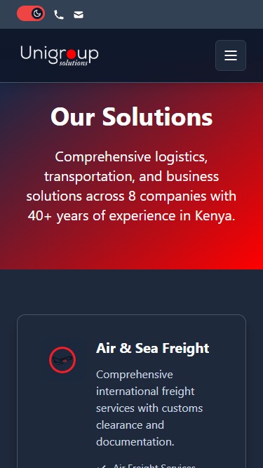 Mobile screenshot 2 of Unigroup Solutions - Corporate Website